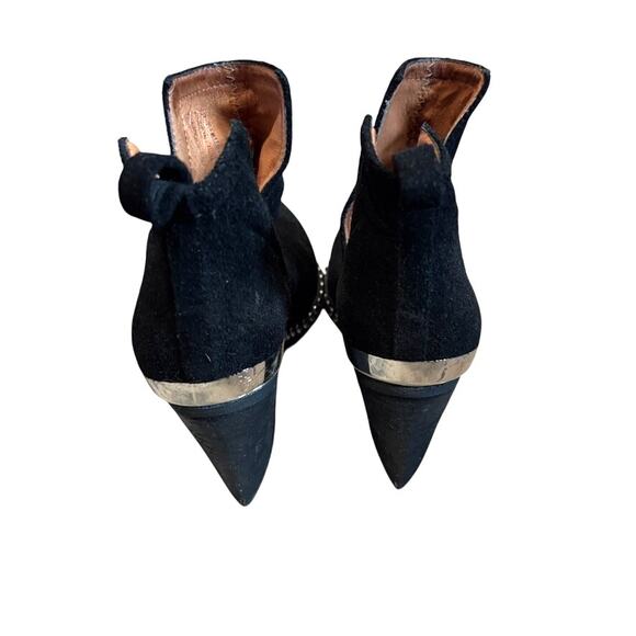 Jeffrey Campbell Optimum Black Oiled Suede Silver Studded Boots 8 Western Punk - Picture 4 of 9